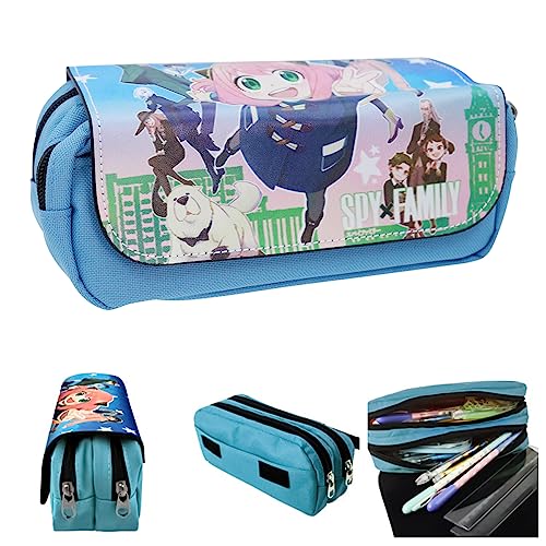 FANCYKU Spy x Family Pencil Case, Anime Pencil Pouch, Cartoon Prints Pen Pouch, Large Capacity PU Pencil Bag Stationery Organizer, Students Gift Children's Day Gift School Gift FANCYKU Spy x Family Pencil Case, Anime Pencil Pouch, Cartoon Prints Pen Pouch, Large Capacity PU Pencil Bag Stationery Organizer, Students Gift Children's Day Gift School Gift